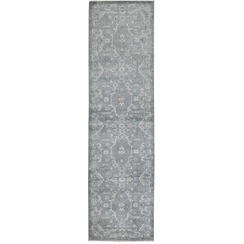 Hand-Knotted High-Quality Aqua Runner