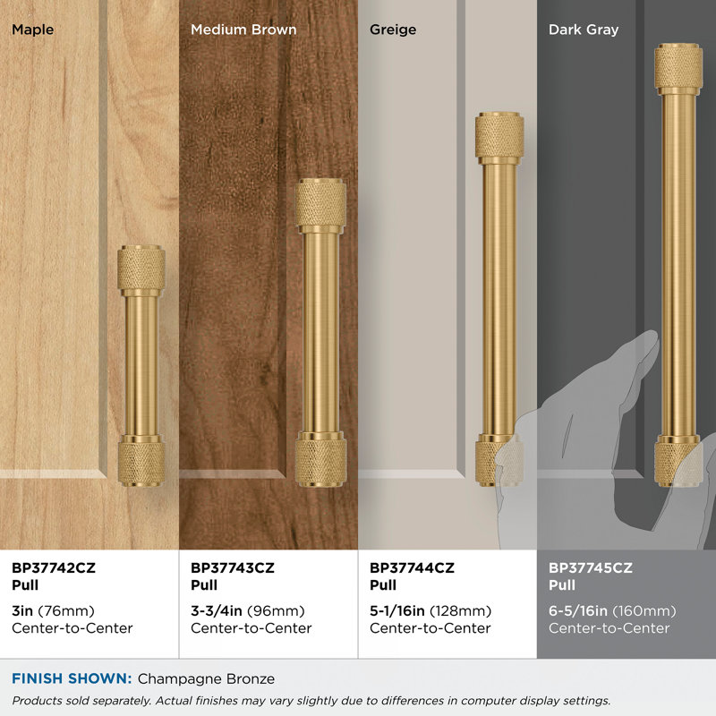Faraday Center-to-Center Cabinet Pull, 6 5/16", Champagne Bronze