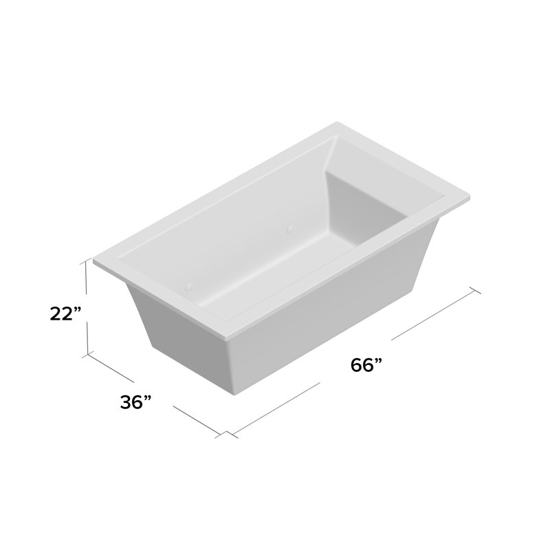 Underscore 66" x 36" Air Bathtub, Beige