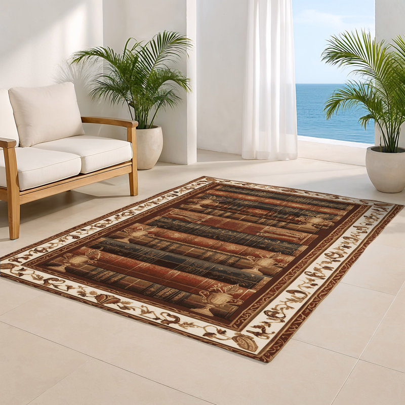Tapis d'intérieur et d'extérieur brun français, Rectangulaire 2 pi x 3 pi