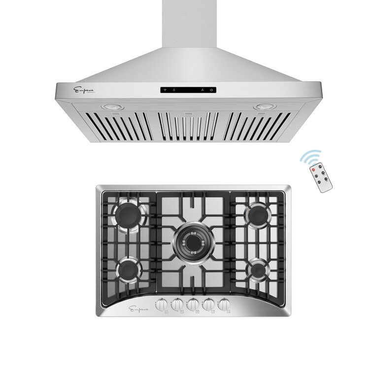 Empava 2 Piece Kitchen Appliance Package with 29.9'' Gas Cooktop , and Wall Mount Range Hood