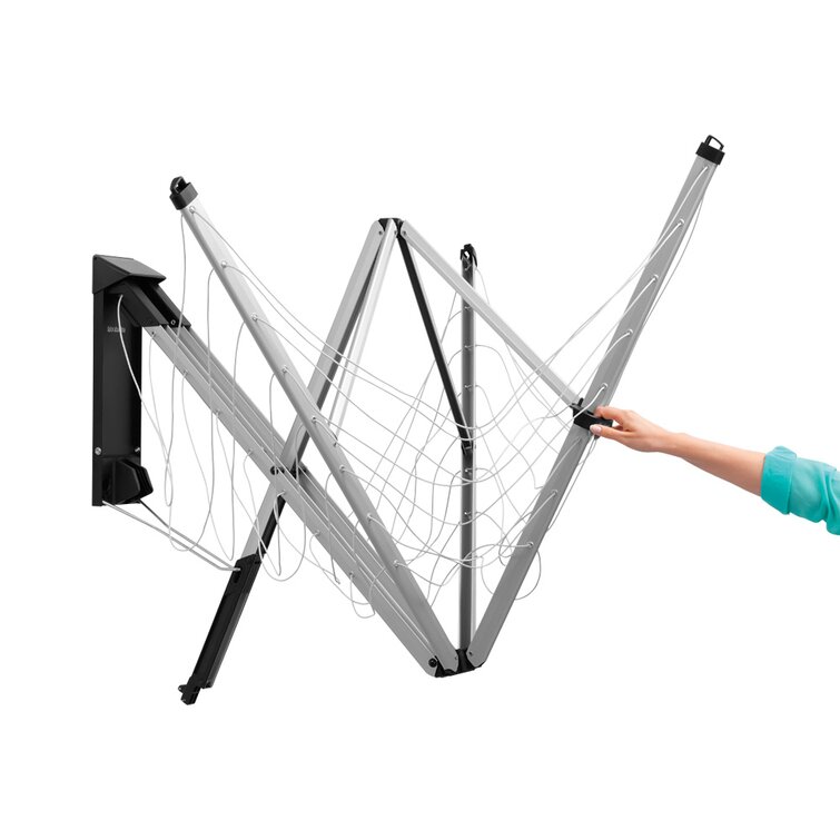 Brabantia WallFix Wall-Mounted Clothes Drying Rack with Protective