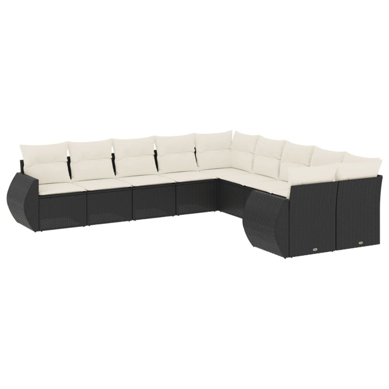 Vidaxl Garden Sofa Set Black, Cream White