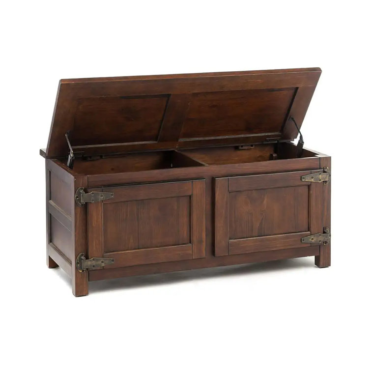 Portland Ice Box Wood Storage Side Table with Replica Hardware - Walnut