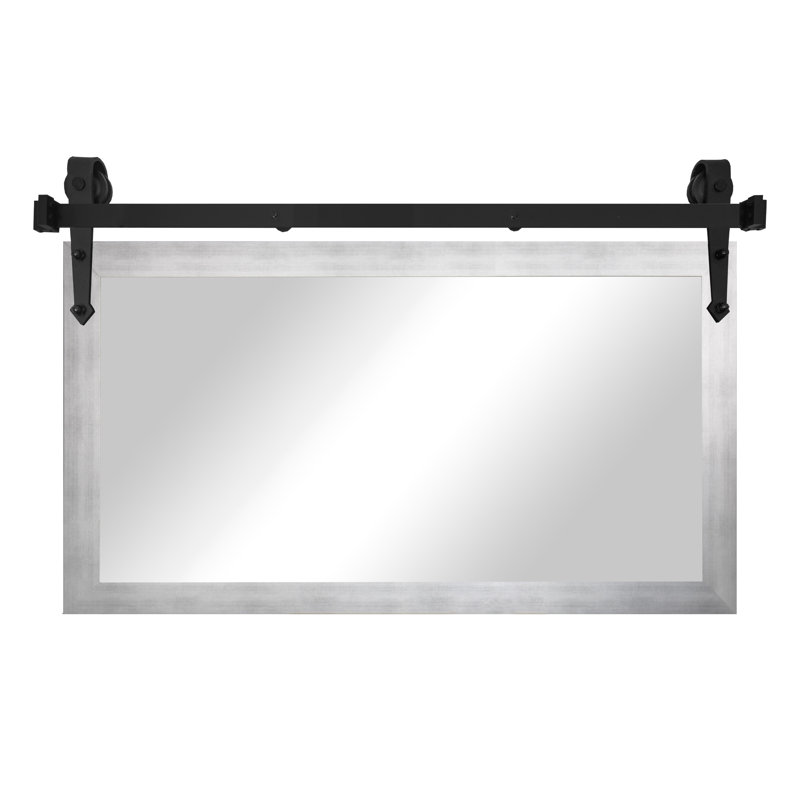 Conner Rea Flat Wall Mirror, Matte Gold, 16" x 33"
