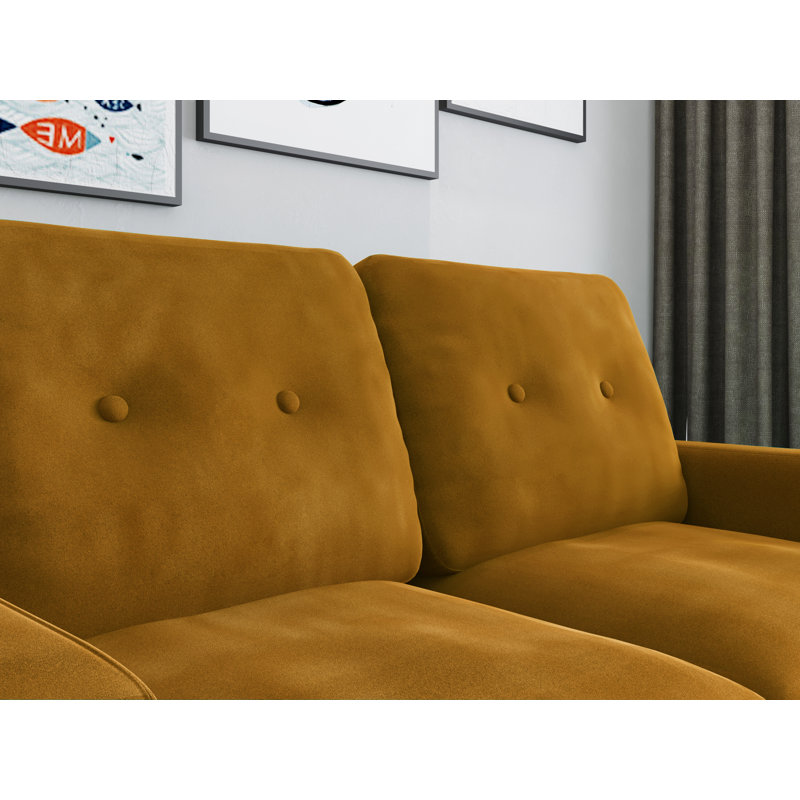 Causeuse 58 po, Velours gingembre
