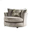 Finition de style transitionnel, chaise pivotante ronde, siège à coussin en T, dossier ajusté, accoudoirs Fla, oreiller inclus-1423565471