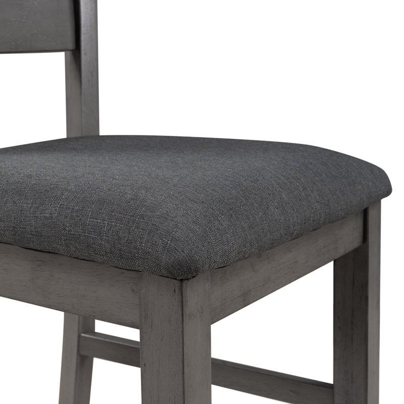 Dining Room Table and Chairs with Bench, Rustic Wood Dining Set, Set of 6, Grey, Grey