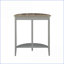 Chêne naturel Table basse grise en demi-lune avec rangement polyvalent Pieds en pin robustes-1905324506