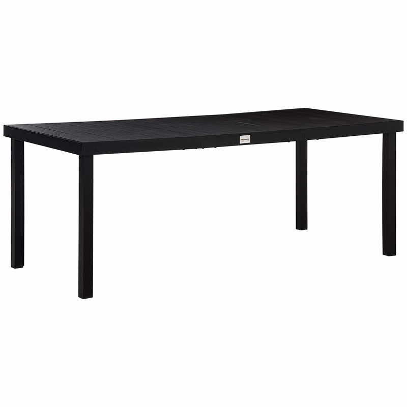 Table de salle à manger d'extérieur pour 8 personnes 75 "x 35" Outsunny, Black
