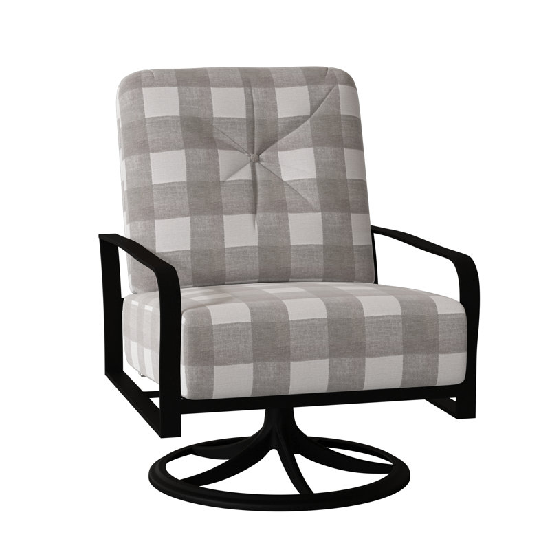 Fremont Outdoor Rocker Chair, Textured Black, Impact Vapor Gray Sunbrella®