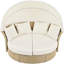 Lit de jour d'extérieur avec design polyvalent et coussins - siège de patio convertible beige