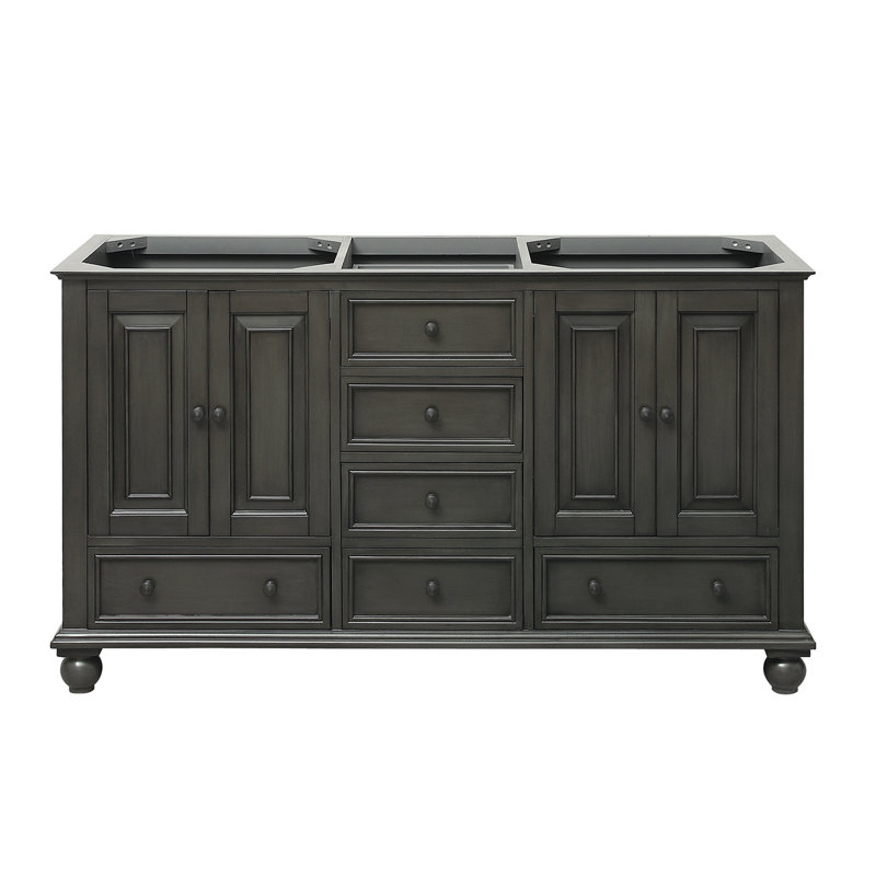 Magruder 60 " Double Bathroom Vanity Base, Charcoal Glaze