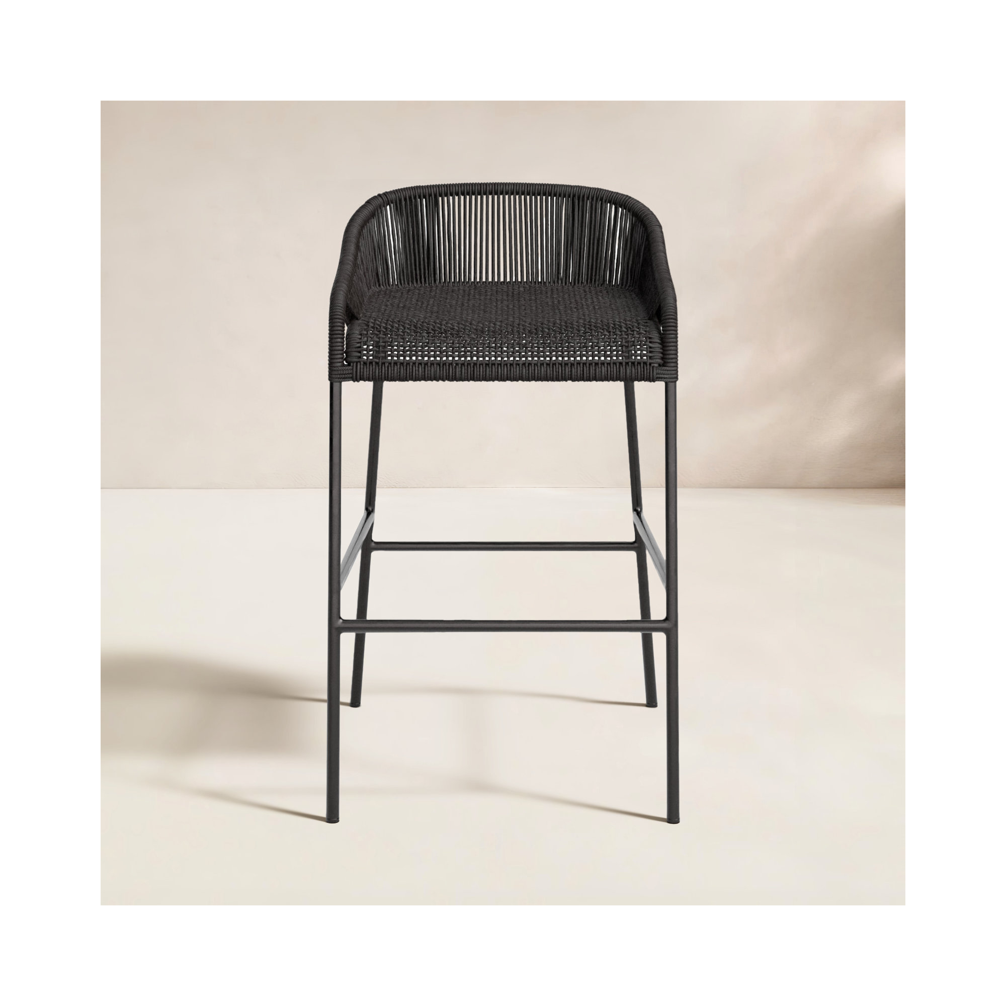 Belmont Powder Coated Aluminum Stool, 28" H, Black