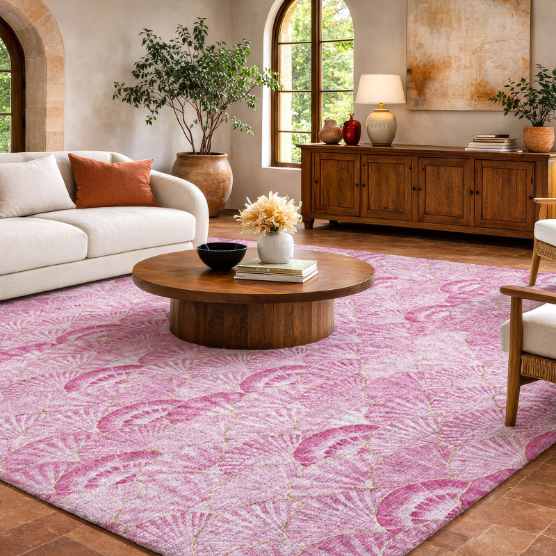 Tapis à poil long de qualité supérieure lavable à la machine Dream ADS181, Rose, 5 pi x 7 pi 6 po