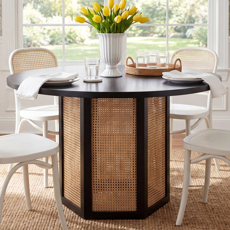 Pacetti Ash Round Dining Table, Natural, Natural