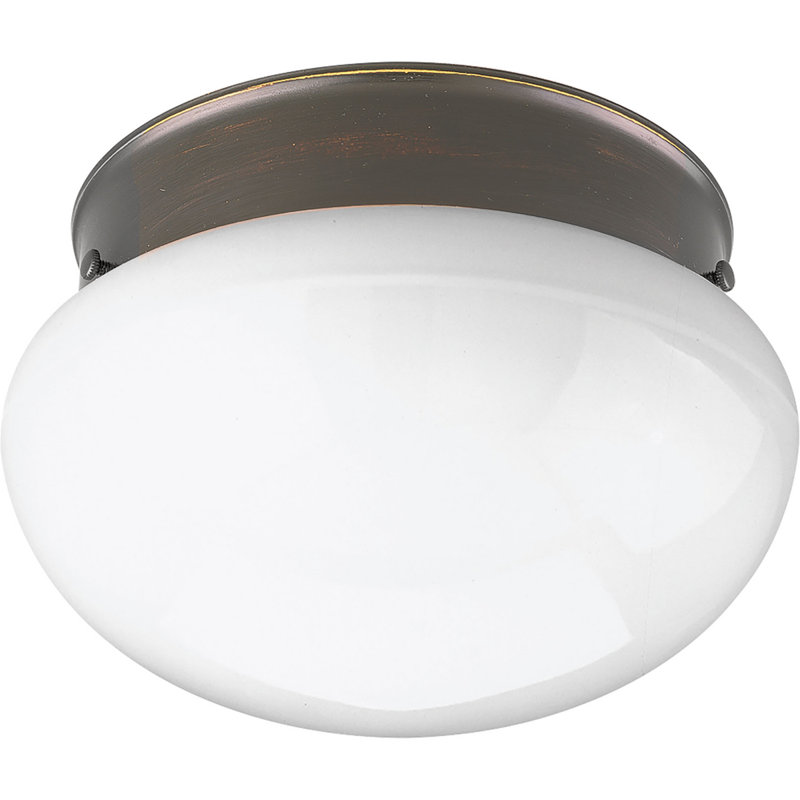Hucksley Glass Flush Mount, Antique Bronze, 4.375" H  x 7.5" Diameter