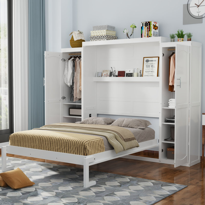 Armoire avec armoires Murphy, Grand, Blanc