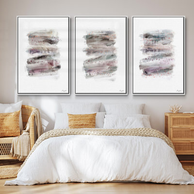 Layers On Layers I - Ensemble de 3 reproductions encadrées sur toile