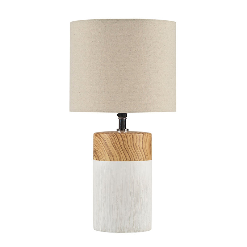 Lampe de table texturée, Blanc / Brun, Beige
