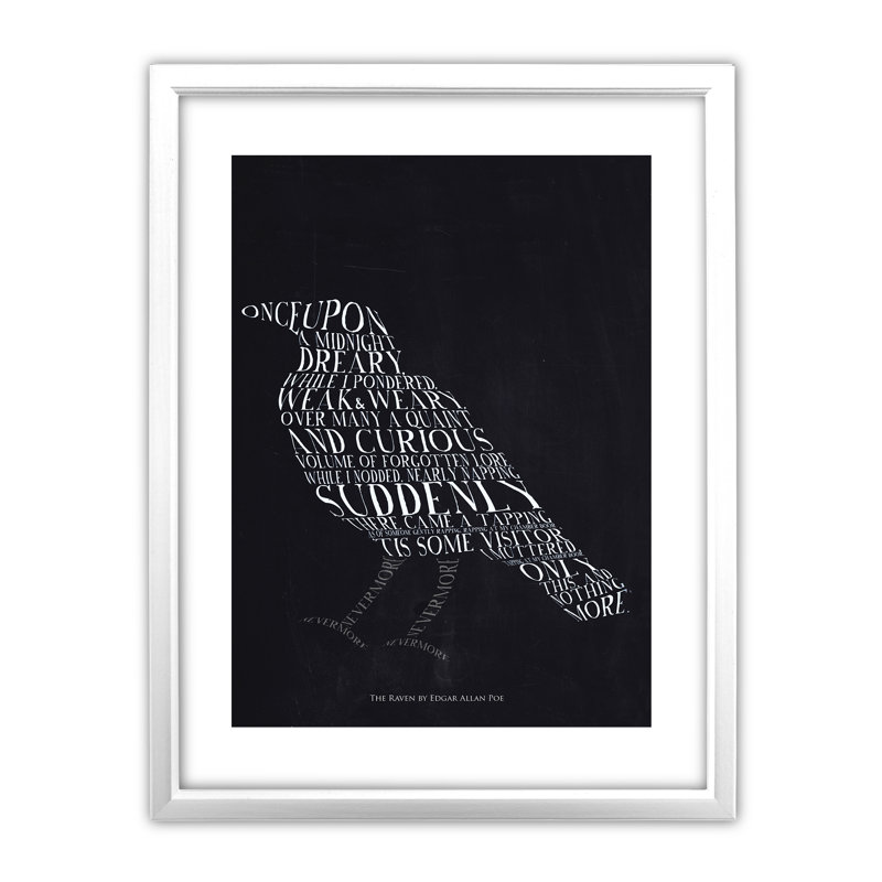 Boone Edgar Allan Poe - Single Picture Frame Print, White