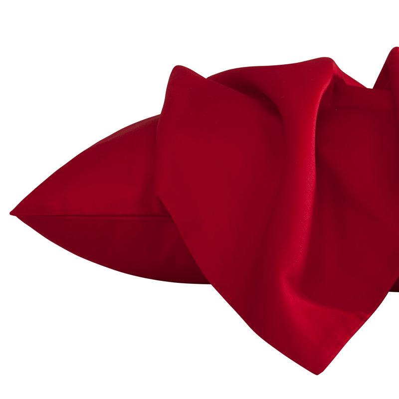 Egyptian-Quality Cotton Bed Pillowcases, 500 Thread Count Cotton Sateen Pillowcases with Envelope Closure - NTBAY, Red
