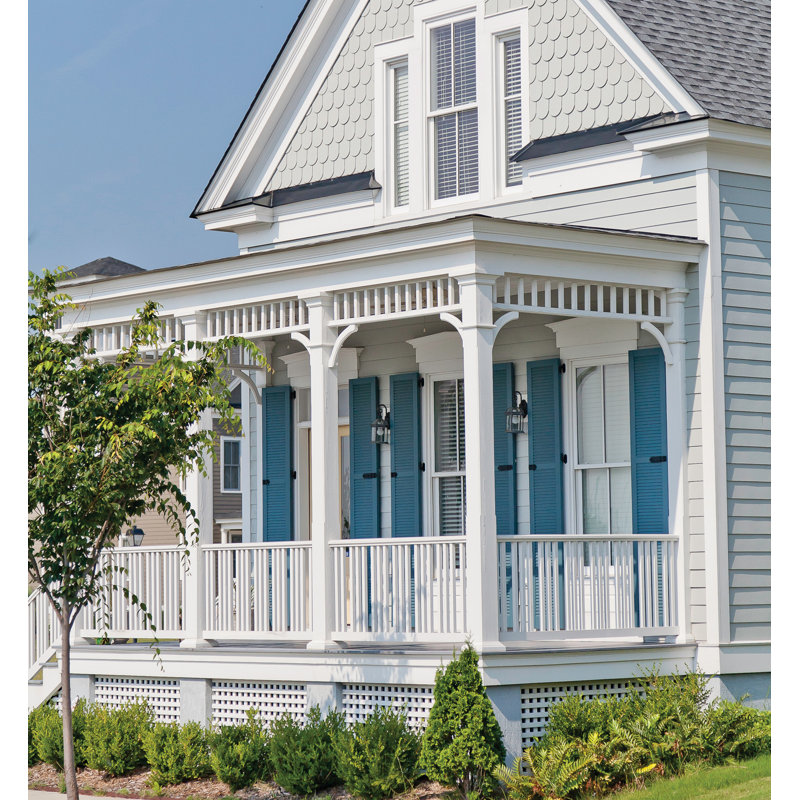 Atlantic Louvered Shutters, Tempest Blue, 20", 77"