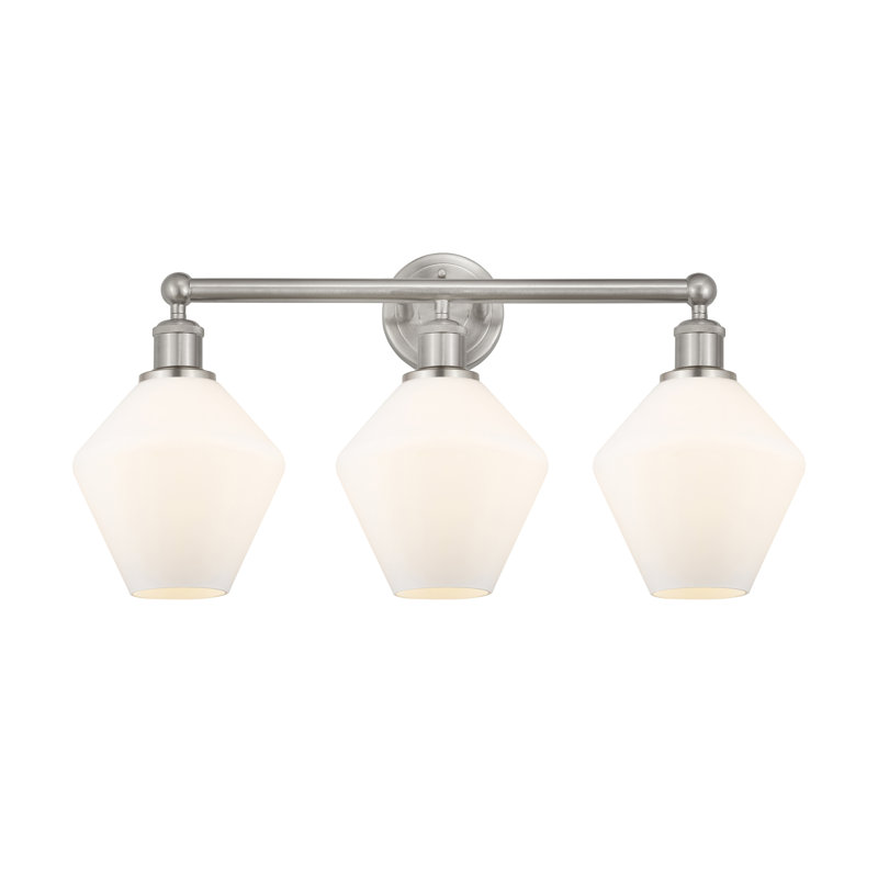 Éclairage pour meuble-lavabo 3 lumières Amylea, Boîtier blanc mat, Nickel satiné