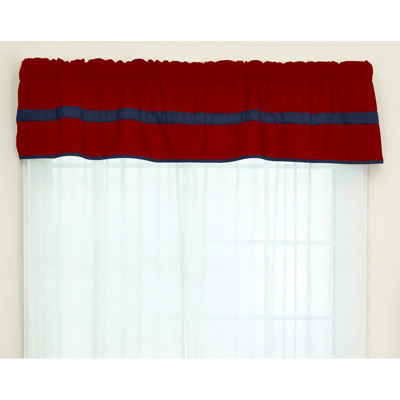 Tingley Cotton Blend Striped Tailored Window Valance, Red/Navy