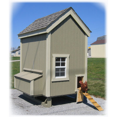 4' W X 6' D Colonial Gable Chicken Coop -  Little Cottage Co., 4x6 CGCC-WPNK