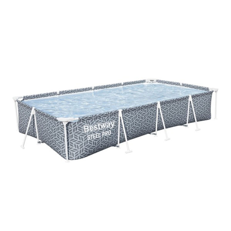 Bestway Steel Pro Rectangle Above Ground Swimming Pool Set, 12' x 6'7" x 26"