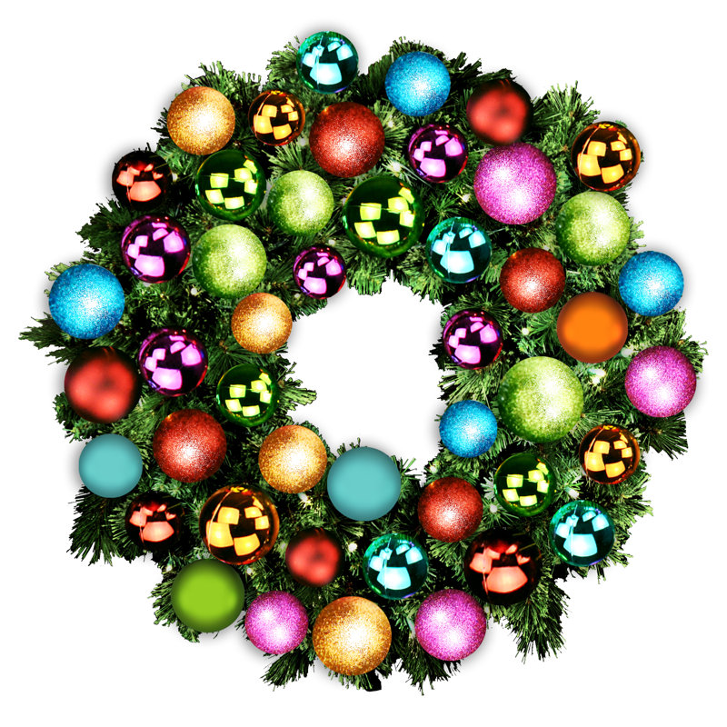 Couronne lumineuse, H 8 po x l 48 po x P 48 po, Bleu / rose / rouge / vert