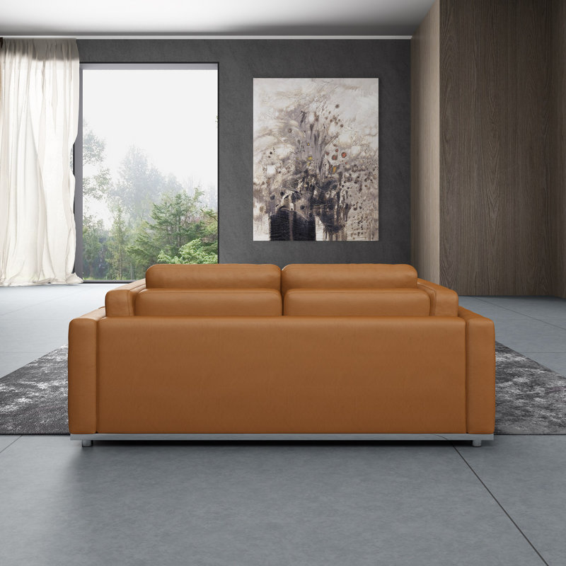 Picasso Loveseat, Cognac Genuine Leather