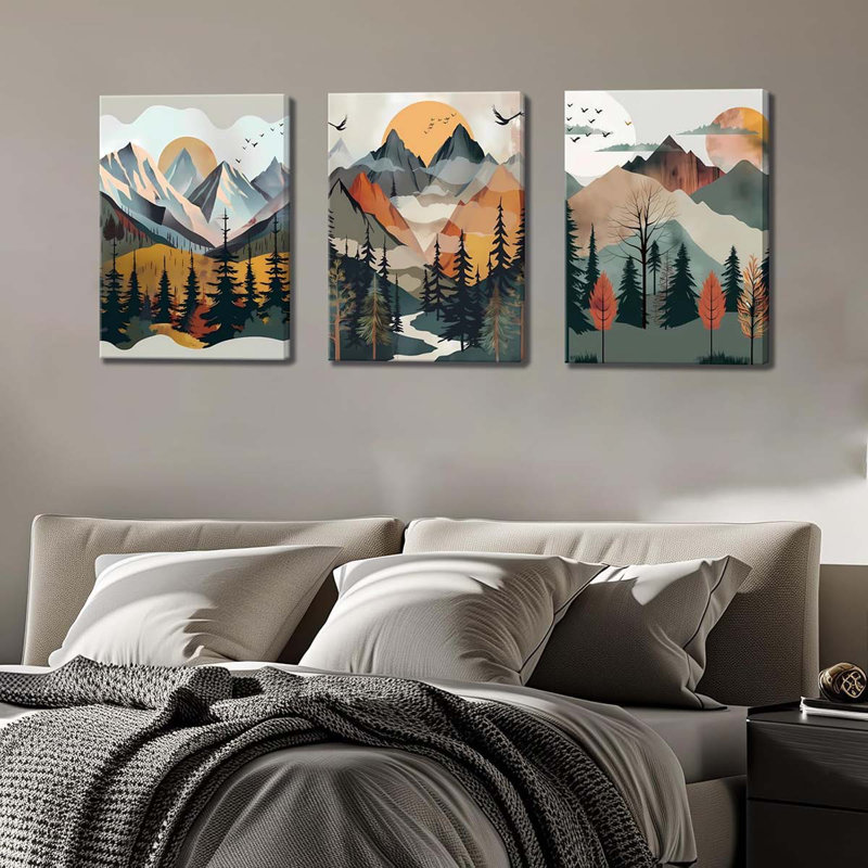 3 Piece Wrapped Canvas Print, 40 cm H x 30 cm W