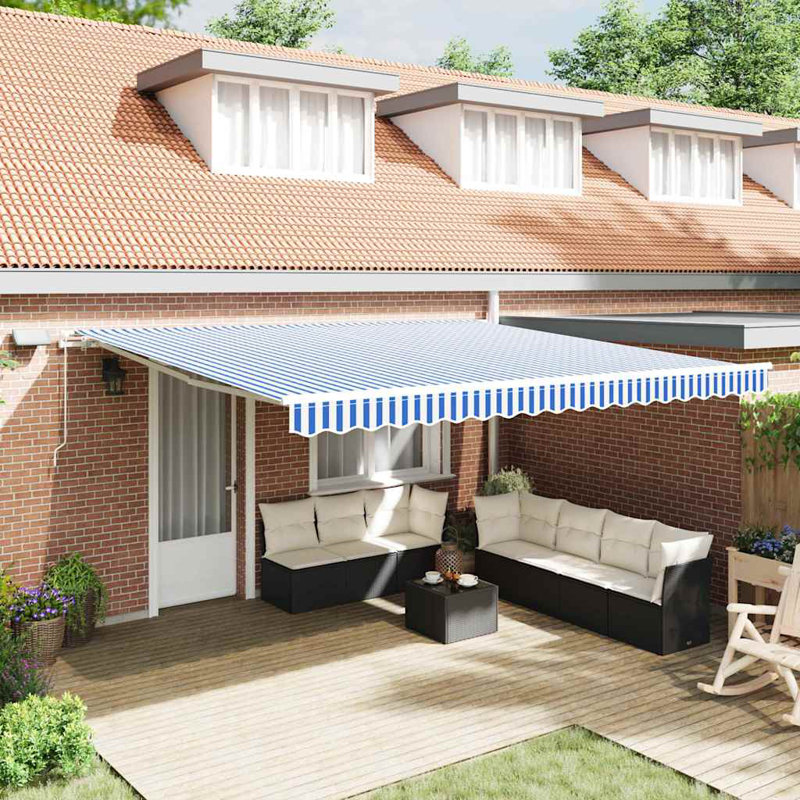 Brayden Studio 300cm D Polyester Cover Retractable Door / Window Awning, 500 cm W x 300 cm D
