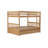 Full Over Full Rubber Wood Convertible Bunk Bed with Twin Trundle, Ladder & Guardrails-327504144