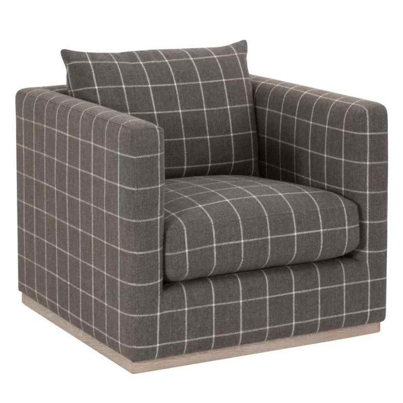 Fauteuil club pivotant en tissu Siena