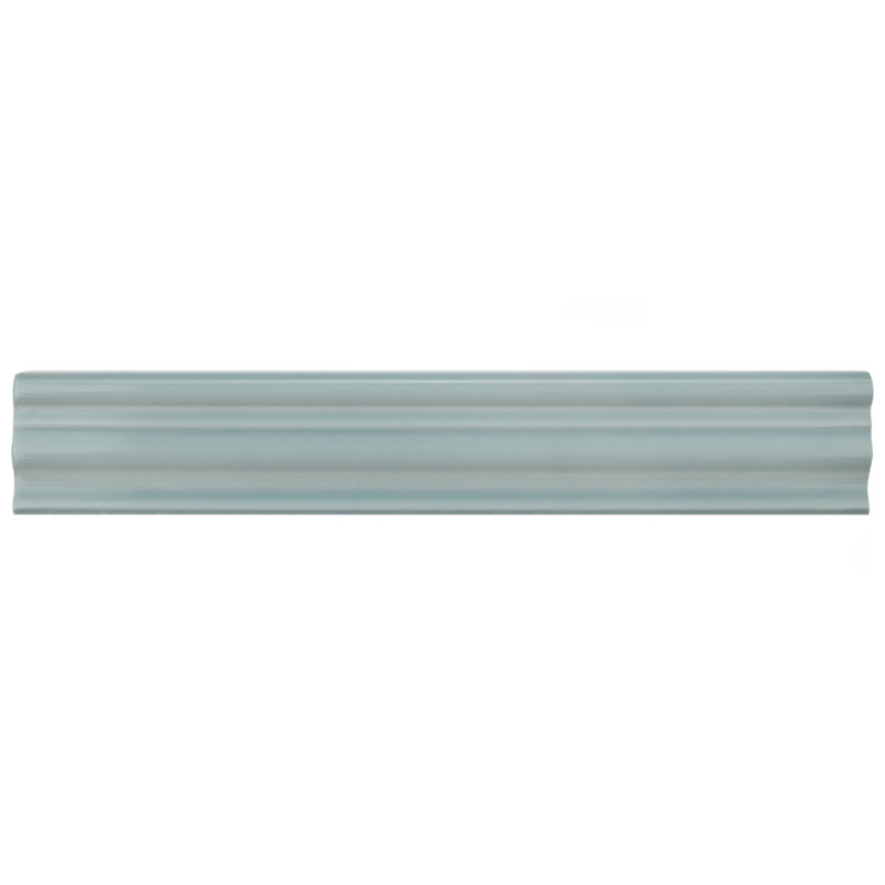 Chester 12" x 2" Glossy Ceramic Mudcap Tile Trim in Aqua