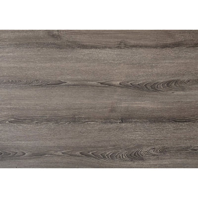 Table de chevet contemporaine avec plateau taupe foncé et tiroir, piètement en métal