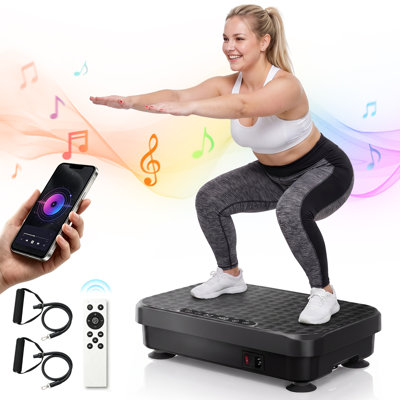 Vibration Plate Exercise Machine, 200 Speed Levels + 10 Preset Modes Full Body Vibration Trainer with Bluetooth Music, Home Workout Equipment