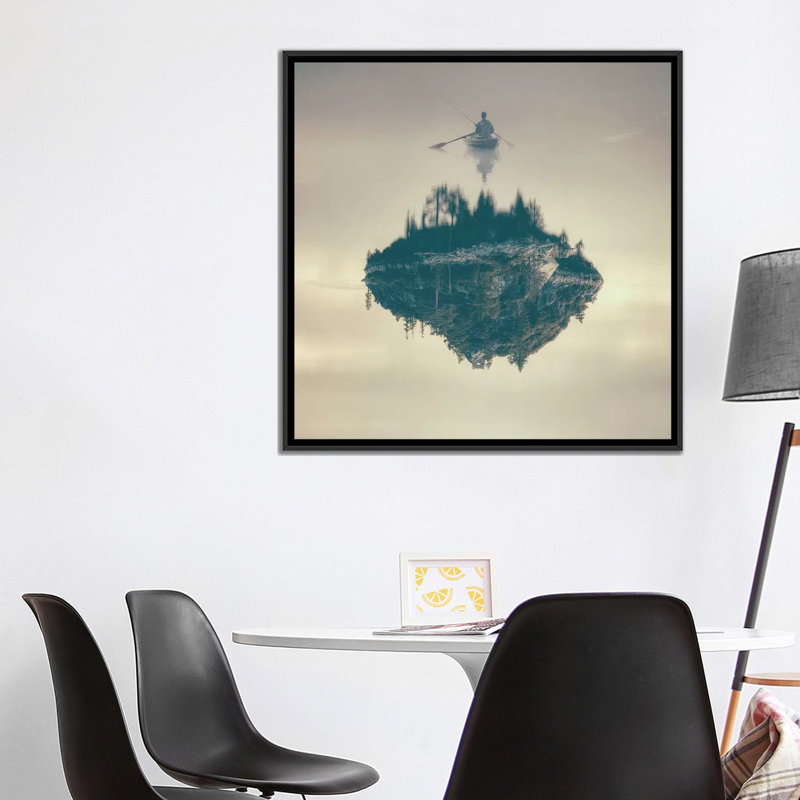 " Afterburn " by Evgenij Soloviev, 18" H x 18" W x 1.5" D, Black Framed Canvas, No Mat
