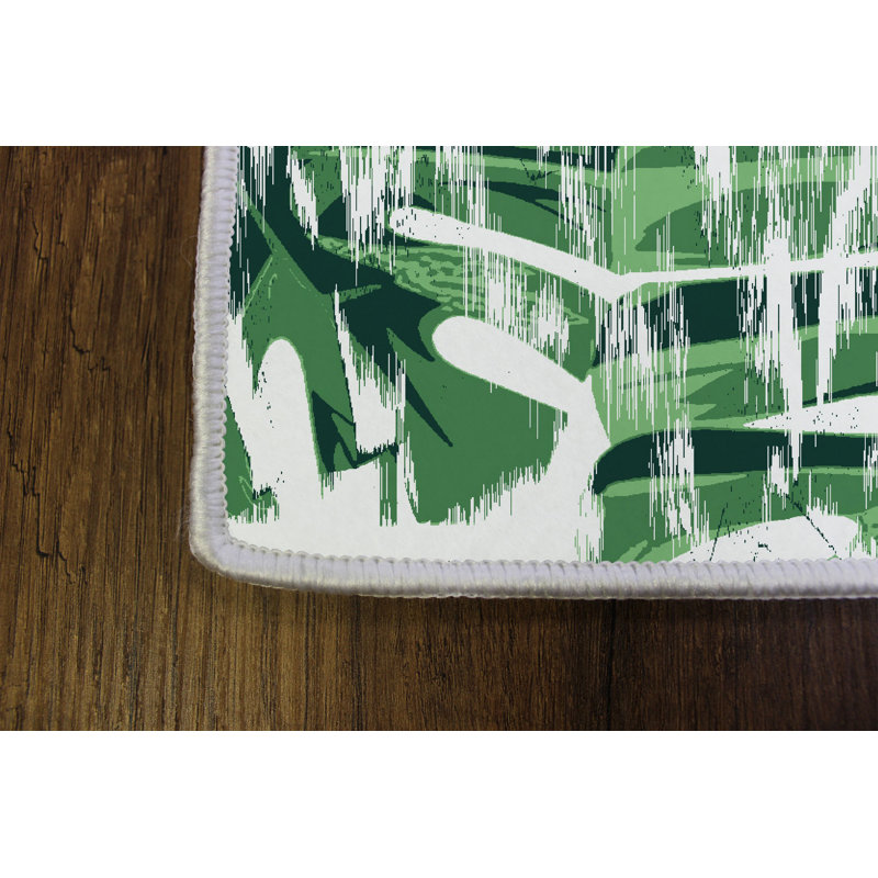 Tapis luxueux, 2,6 x 4,0 pi | 100% polyester, hauteur des poils de 0,4 po | Pois antibactérien et antidérapant en PVC | Lavable à la machine, impression numérique 3D | Parfait pour le salon et la chambre à coucher