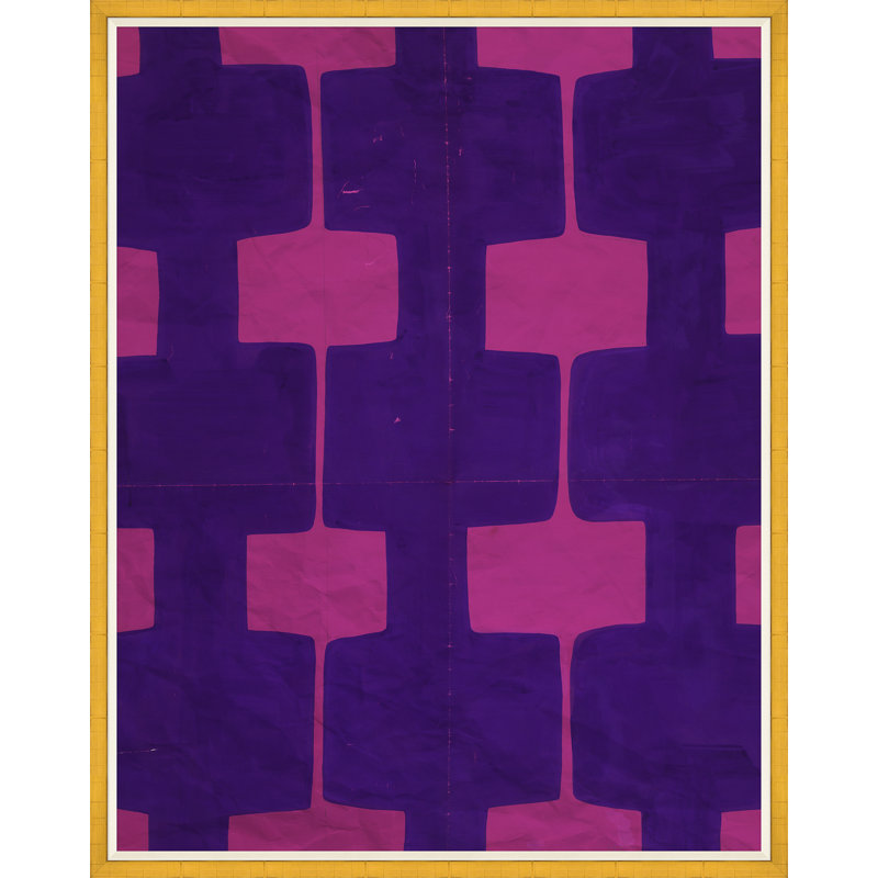 Fuschia Print by Paule Marrot, 54" H x 43" W x 1.25" D, Gold Framed