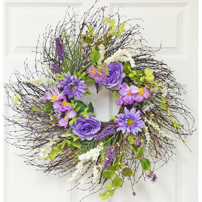 Havel Handcrafted Faux Rose Silk 25'' Wreath