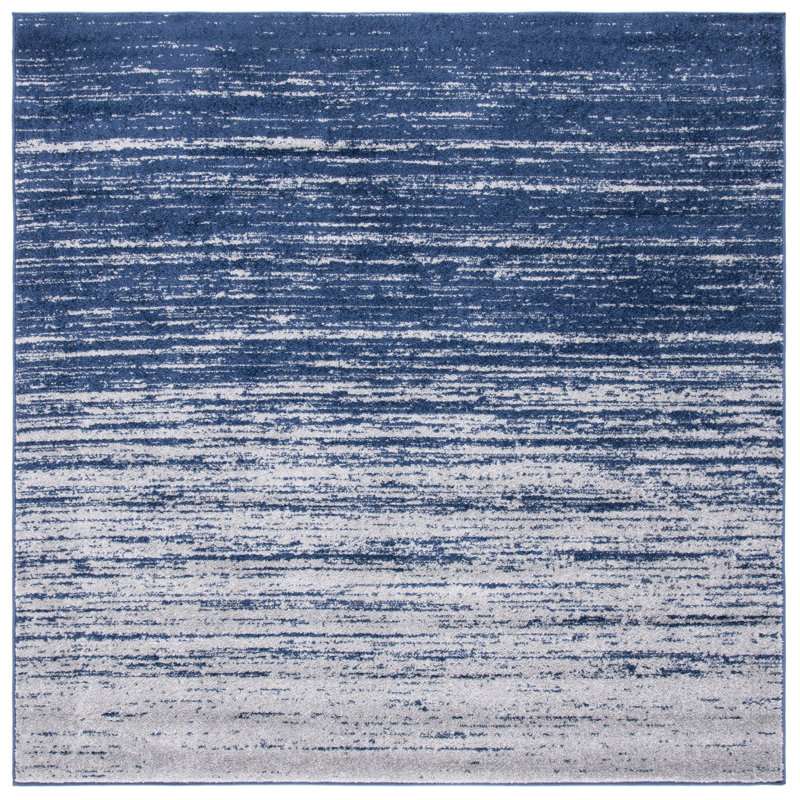 Ayoki Navy/Gray Area Rug, Square 10'