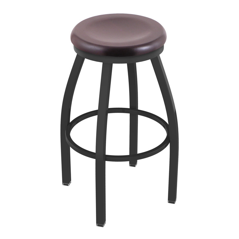 802 Misha Swivel Bar Stool, Dark Cherry Maple, Pewter, Counter Stool (25” Seat Height)