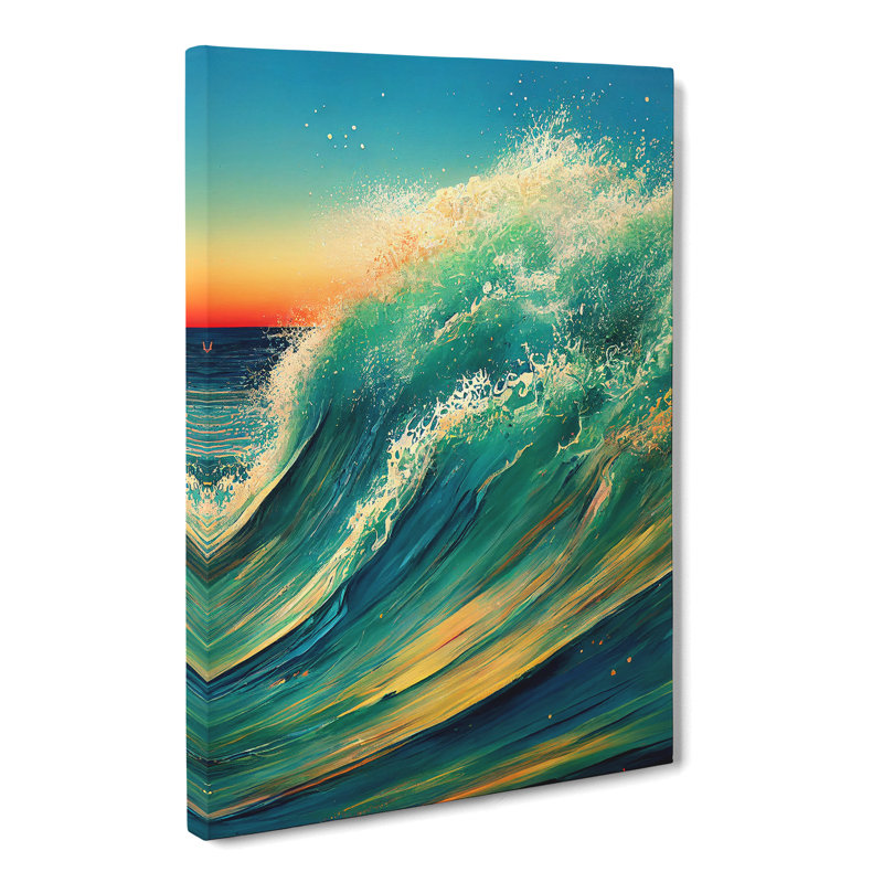 Seascape Painted Ocean Vol.4 - Wrapped Canvas, 60cm H x 40cm W x 3cm D