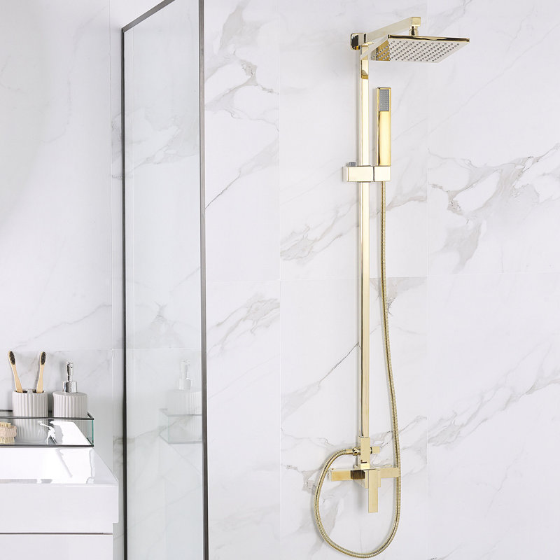 Keeble hermostatic Shower with Dual Shower Head, Gold