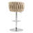 Swivel Bar Stools Set of 2 with Adjustable Height, Woven Back & Footrest, Silver Chrome Finish,-1064649535