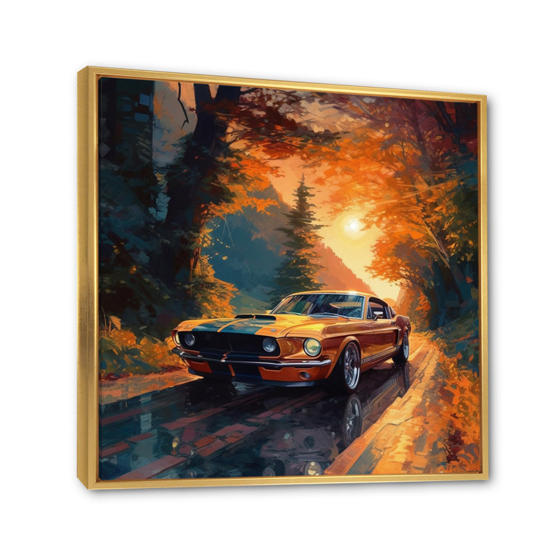 Muscle Car Late Drives I - impression, H 16 po x l 16 po x P 1 po, Cadre flottant doré